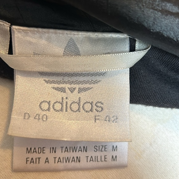 Adidas Shiny Black Track Jacket with Pink Women's Size Medium Zip Front Pockets - Picture 8 of 10